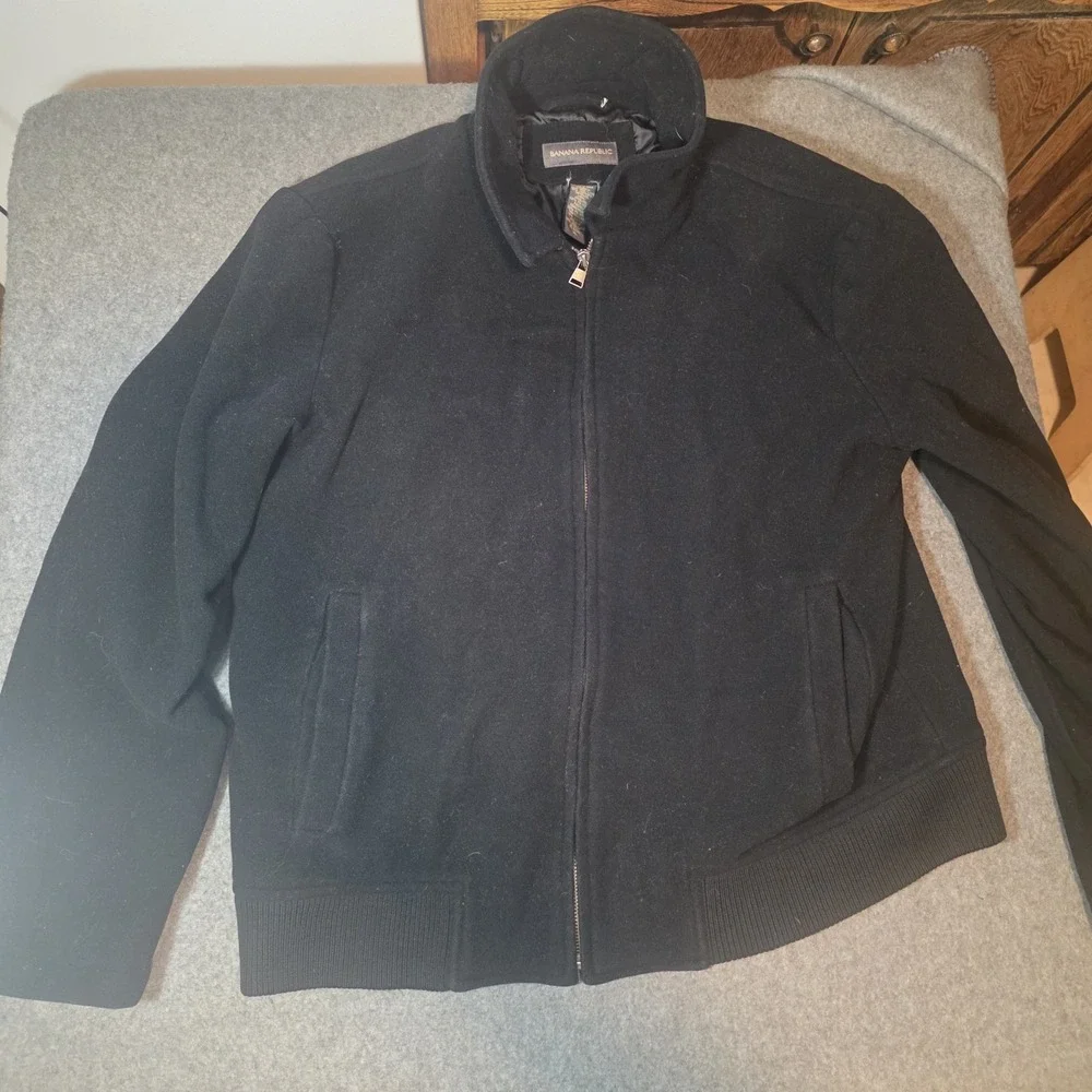 Y2k Banana Republic Fullzip Jacket Wool Cashmere Blend Xl R1